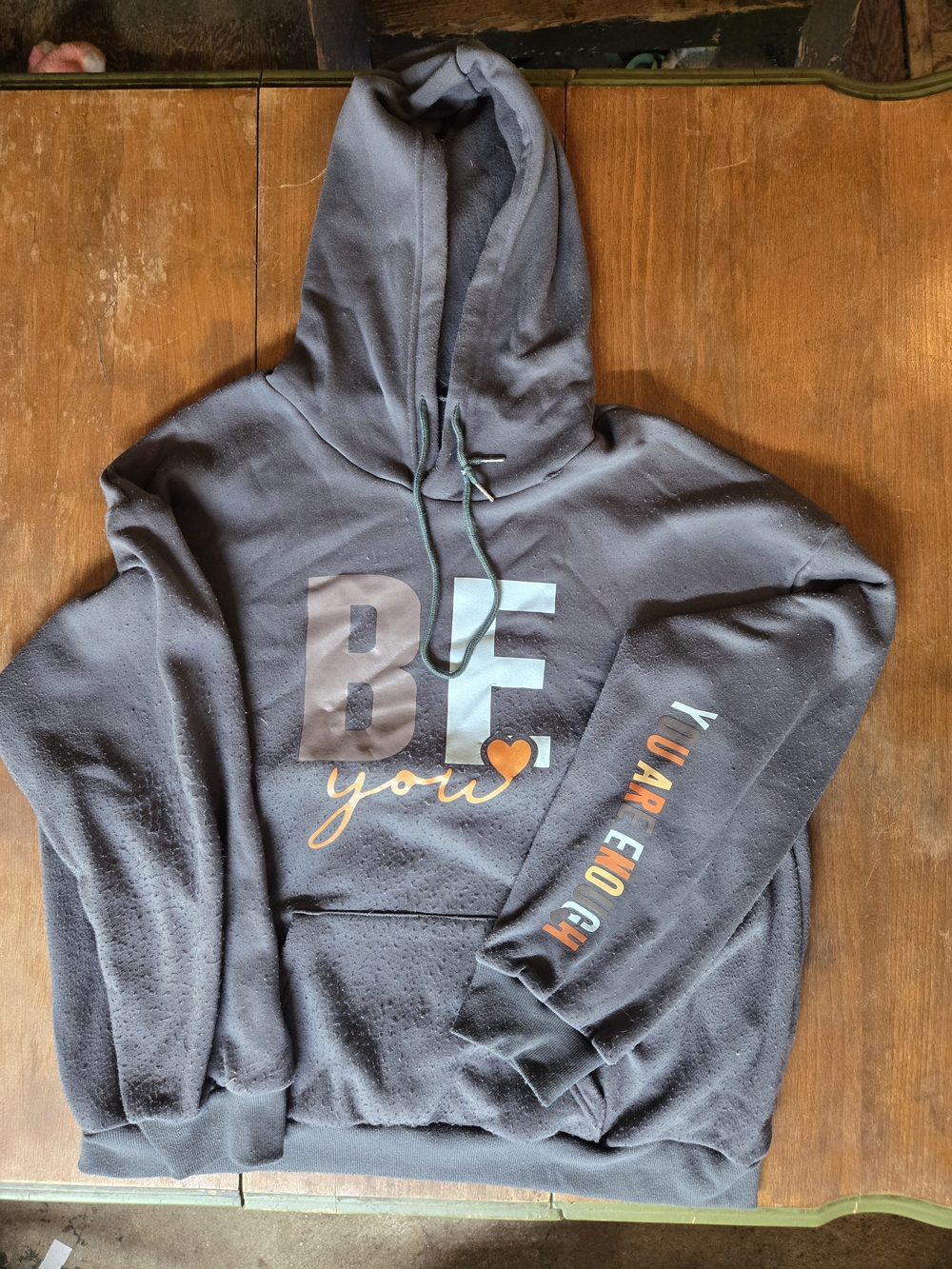 Be You Graphic Hoodie Sweater - Charcoal